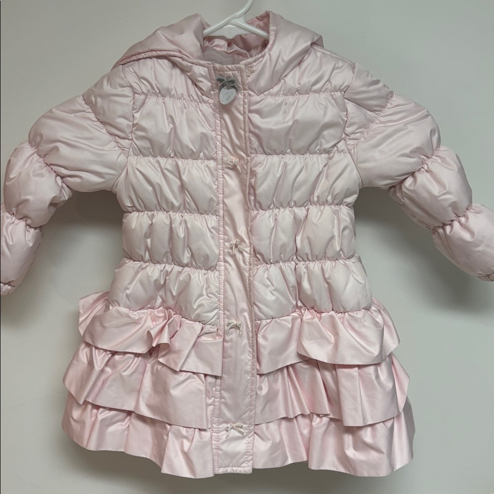 Pink Ruffled Puffer Jacket Blumarine baby 12 months